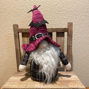 Halloween Gnome Plush Figure, Gnome Wearing A Bat Hat, Halloween Gnome Decor